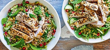 Spiced chicken with pistachio & pomegranate couscous