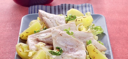 Perche, pommes de terre et chou