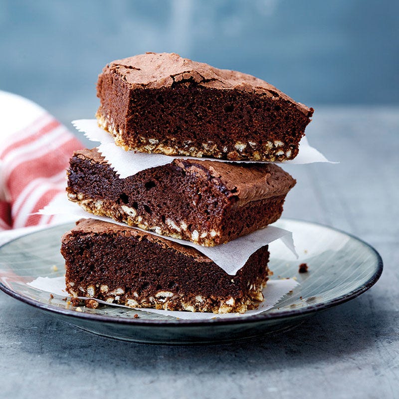 Brownies mit Brezelboden