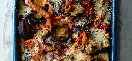 Mediterranean vegetable pasta bake