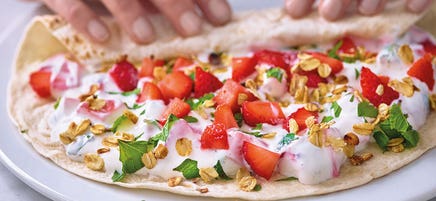 Wrap petit déjeuner aux fraises