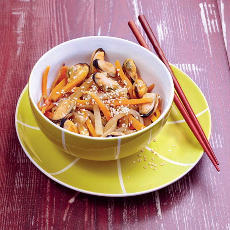 Kimpira de légumes racines aux moules