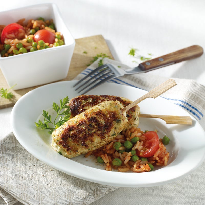 Čevapčići mit rotem Reis