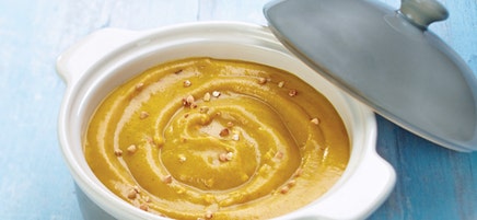 Velouté de potiron au coing et au sarrasin