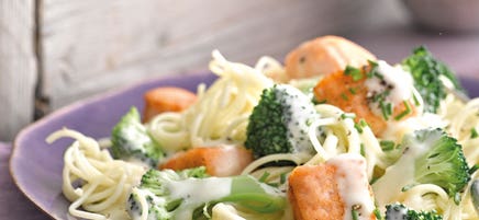 Capellinis au saumon et au brocoli