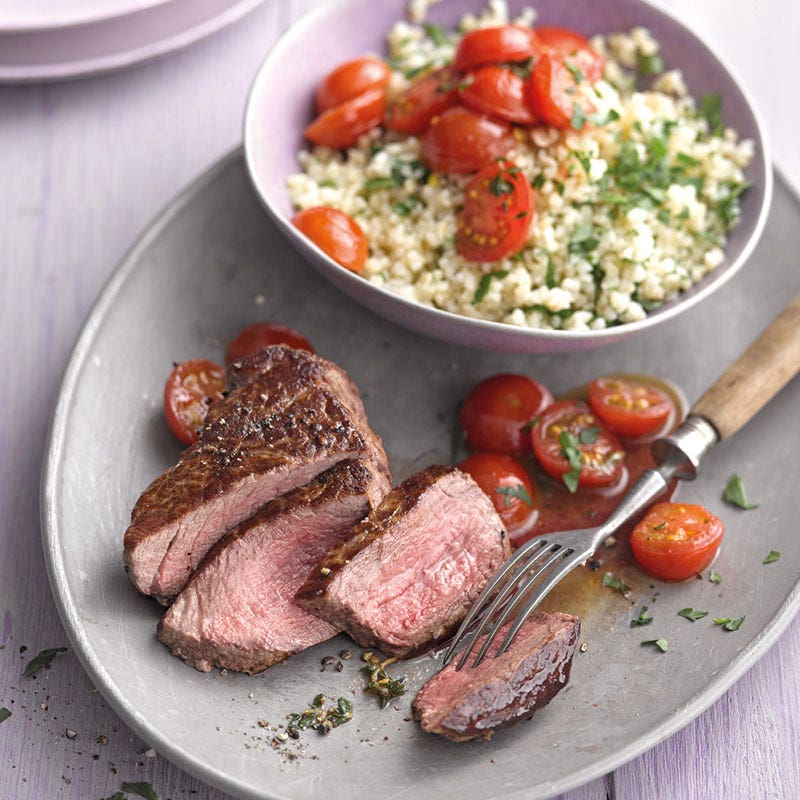 Rindsfilet mit Petersilienbulgur / Rinderfilet mit Petersilienbulgur