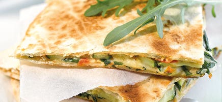 Mediterrane Quesadilla mit gegrillter Zucchini