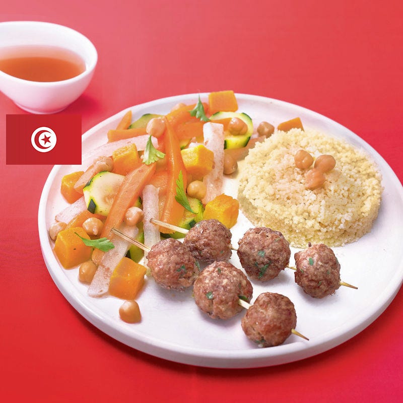 Couscous aux brochettes de bœuf