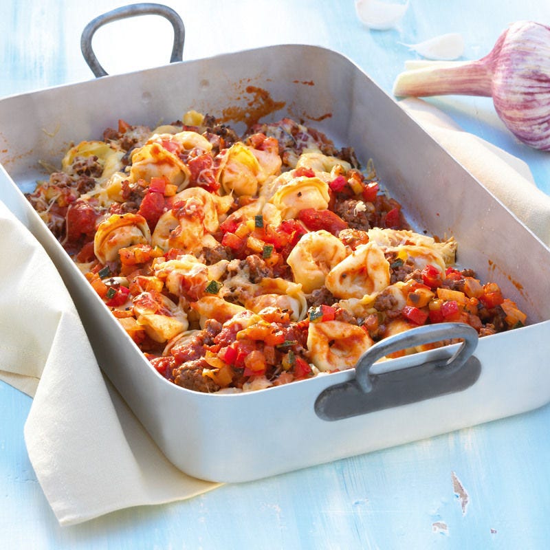 Überbackene Tortellini