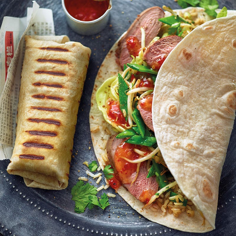 Asiatischer Burrito mit Ente