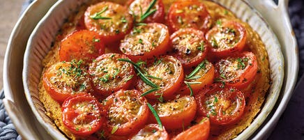 Quiche tomates/fines herbes au tofu soyeux