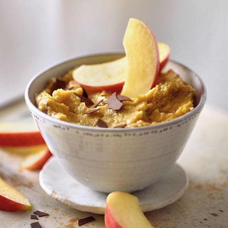 Apfelspalten mit Cookie-Dough