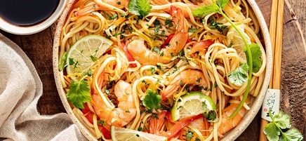 Nouilles sautées aux crevettes