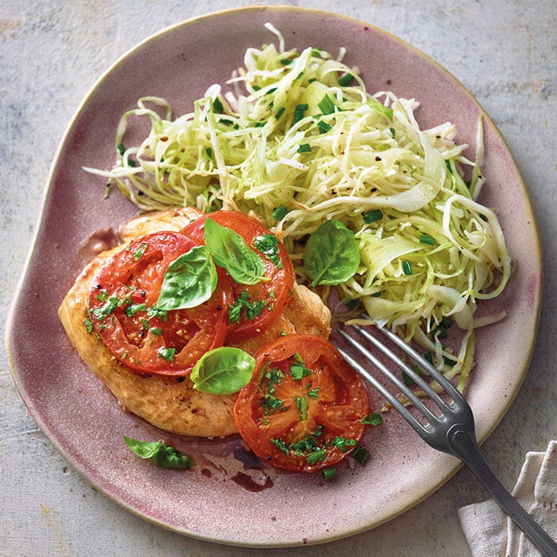 Trutenschnitzel mit Kabissalat