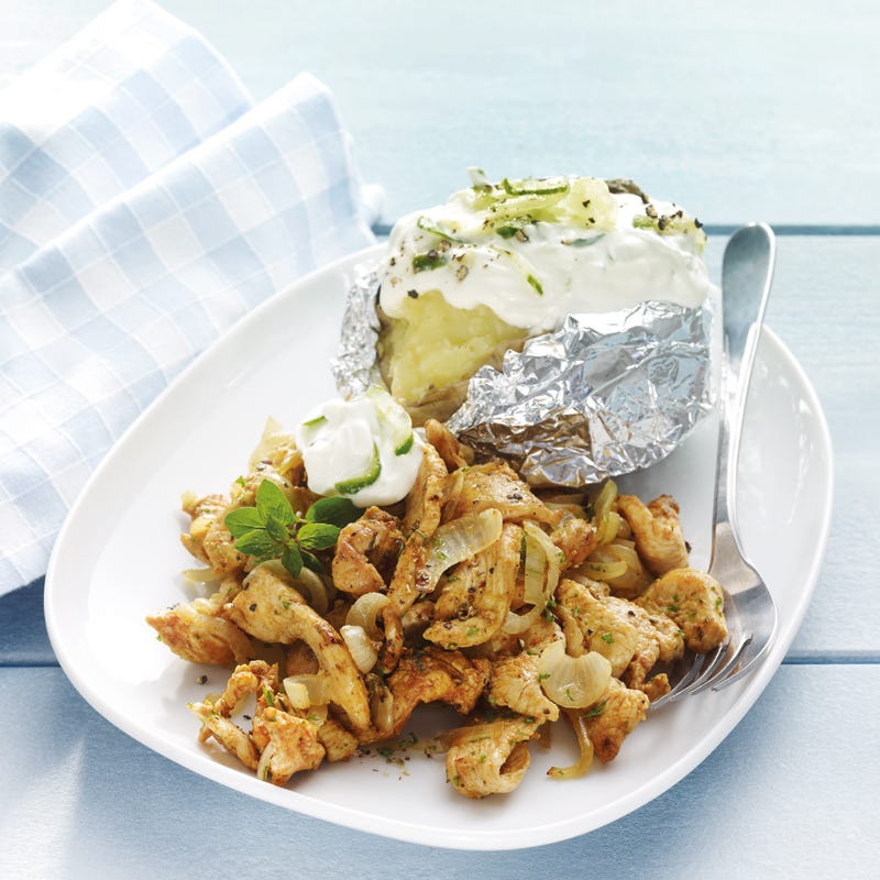 Pouletgyros mit Zaziki