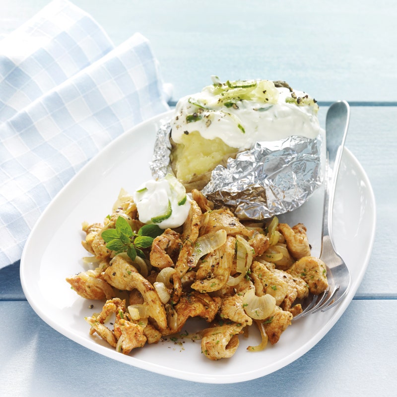 Pouletgyros mit Zaziki