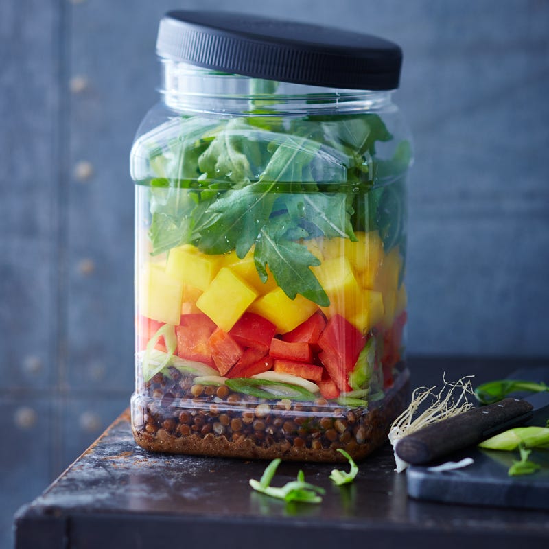 Schüttelsalat mit Linsen