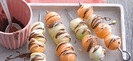 Melonen-Schokoladen-Spiesse / Melonen-Schokoladen-Spieße