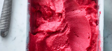 Raspberry & elderflower sorbet