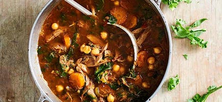 Slow-cooker Moroccan lamb and chickpea soup