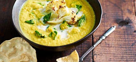 Spiced cauliflower and lentil soup