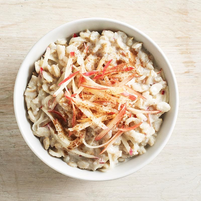 Apple and cinnamon barley porridge