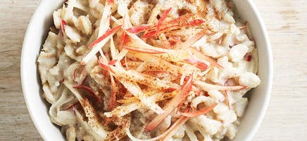 Apple and cinnamon barley porridge