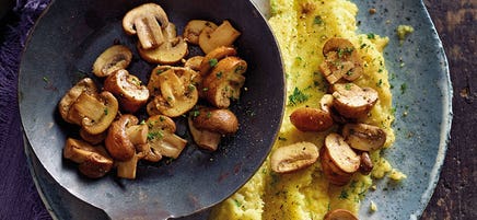 Polenta au chou-fleur et champignons