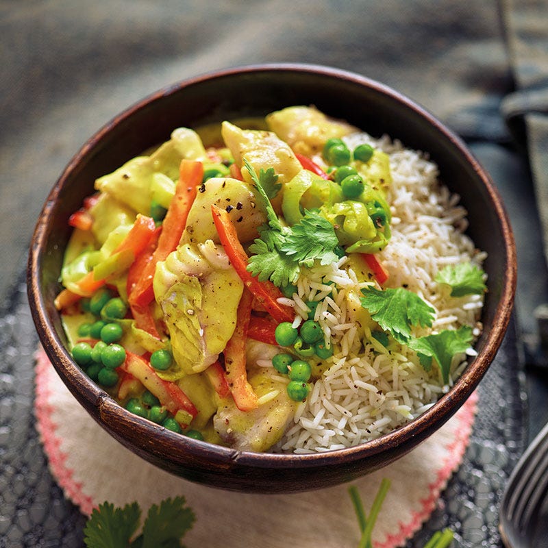 Fischcurry mit Basmatireis