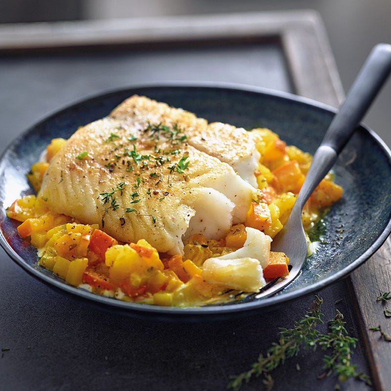 Kartoffel-Kürbis-Risotto mit Zanderfilet