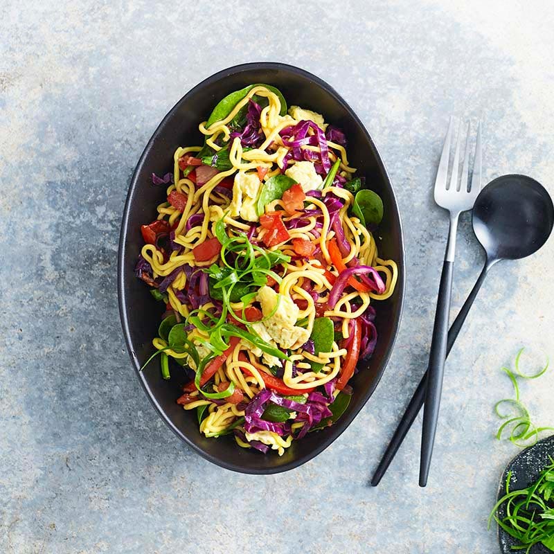 Rainbow vegetable mee goreng