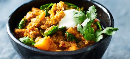 Beef and lentil curry