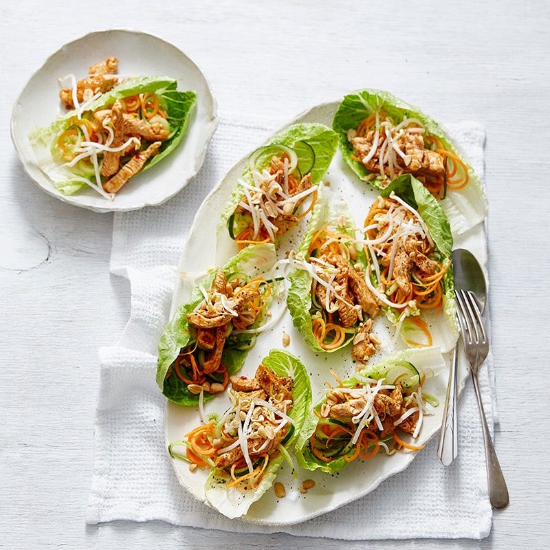 Plum and chilli turkey san choy bow