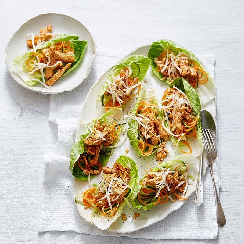 Plum and chilli turkey san choy bow