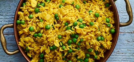 Pilau rice with peas