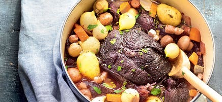 Bourguignon et pommes de terre à l'étouffée