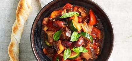 Ratatouille with pastry twists