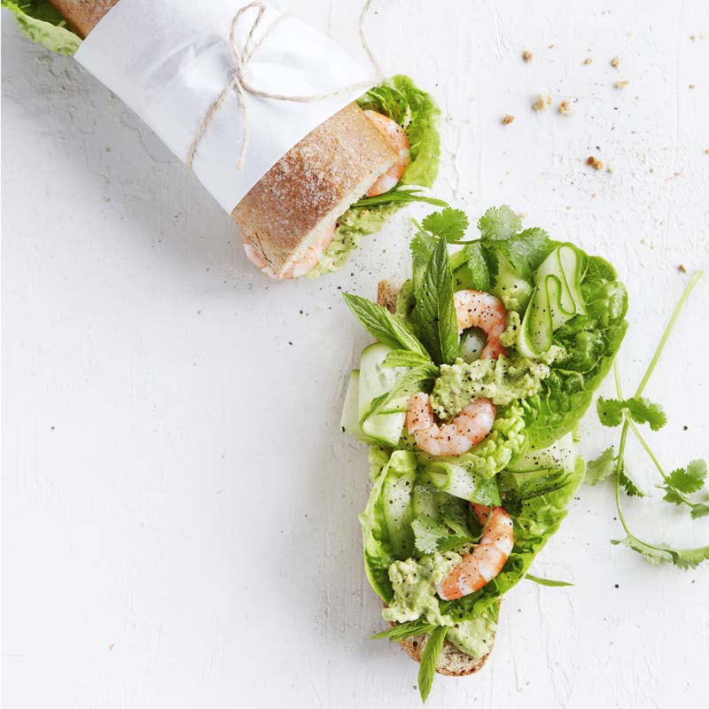 ViktVäktarna - Baguette med räkor och avokado