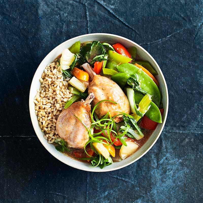 Slow-cooked sweet and sour chicken