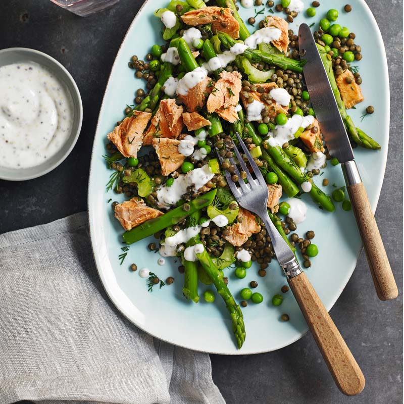 ViktVäktarna - Lax- och linssallad med sparris