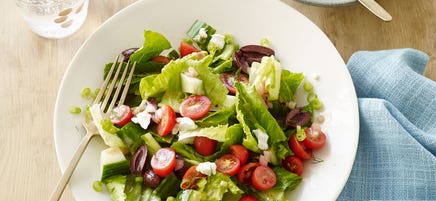Greek salad with feta, kalamata olives and red wine vinaigrette