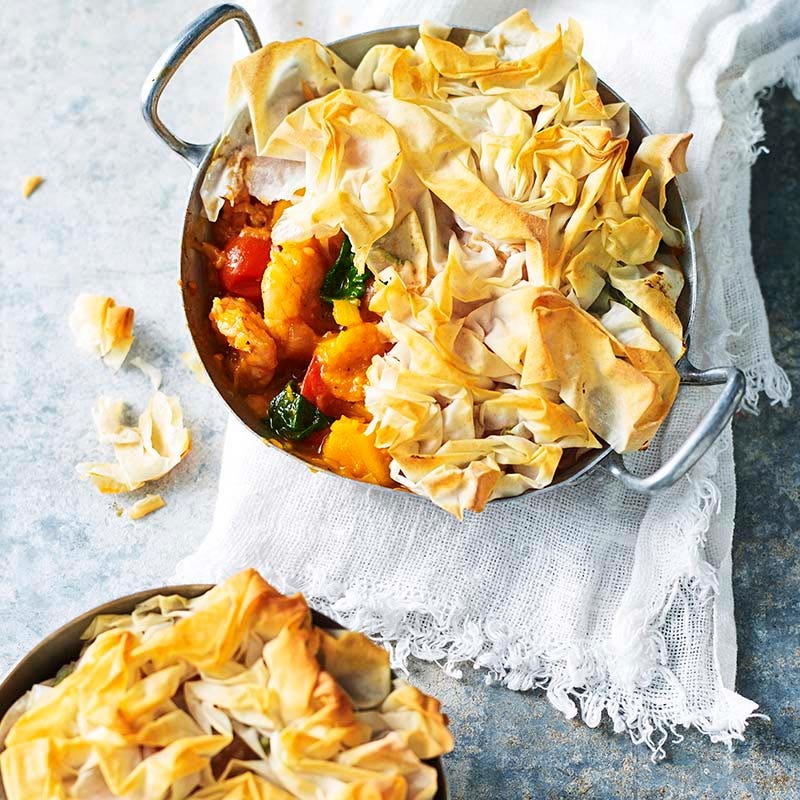Moroccan prawn and pumpkin pies