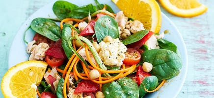 Tuna salad with orange and cumin dressing