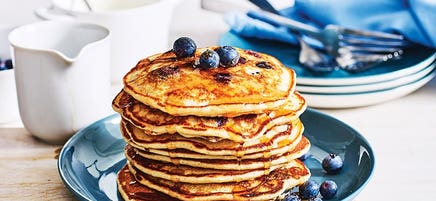 White bean and blueberry pancakes