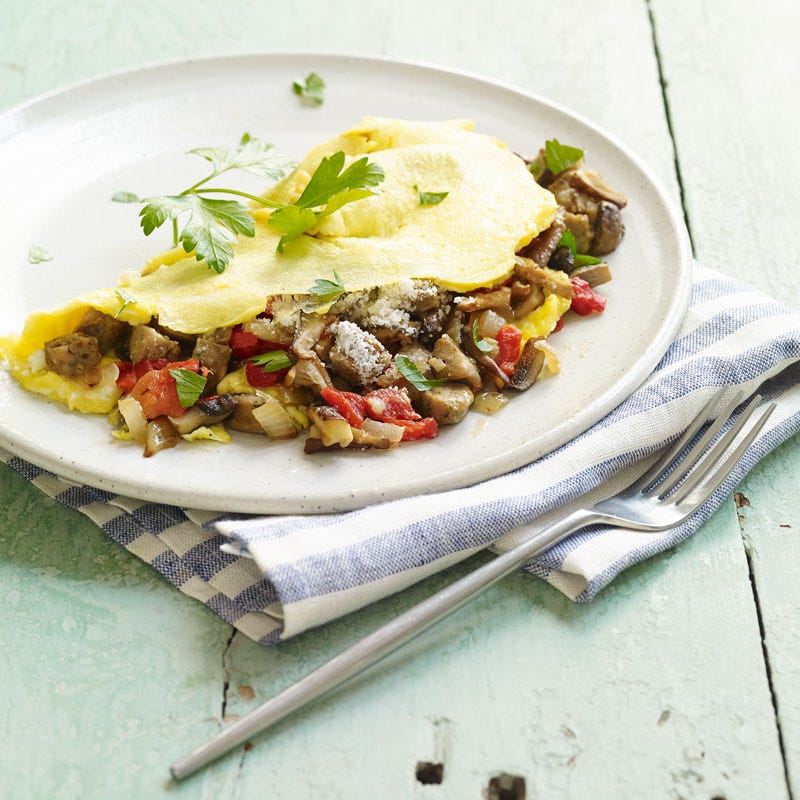 Photo of Italian turkey sausage and vegetable omelet by WW