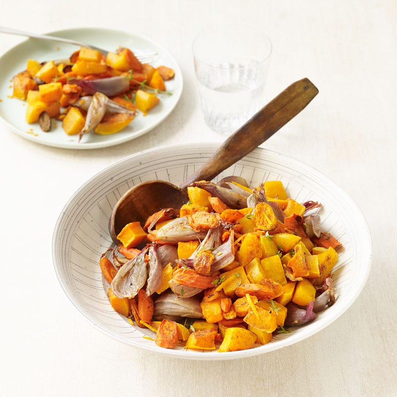 Roasted carrots & butternut squash with shallot and thyme