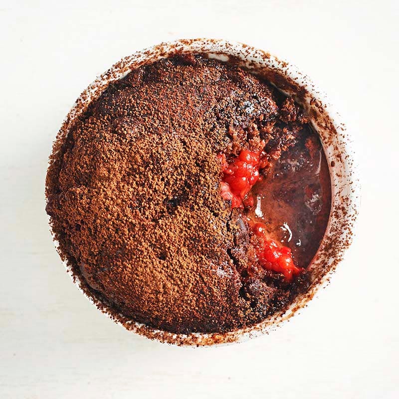 Choc-raspberry puddings