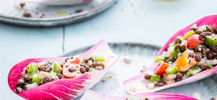 Endives aux lentilles sauce au gorgonzola