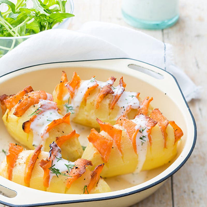 Hérisson de pomme de terre au saumon