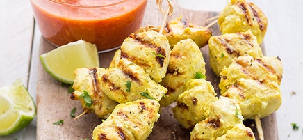Brochettes de volaille marinée